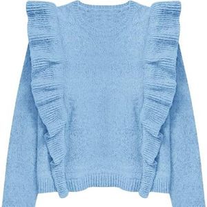 Girls Sweaters Long Sleeve Cozy Ruffles Warm Knit Cute Pullover Tops